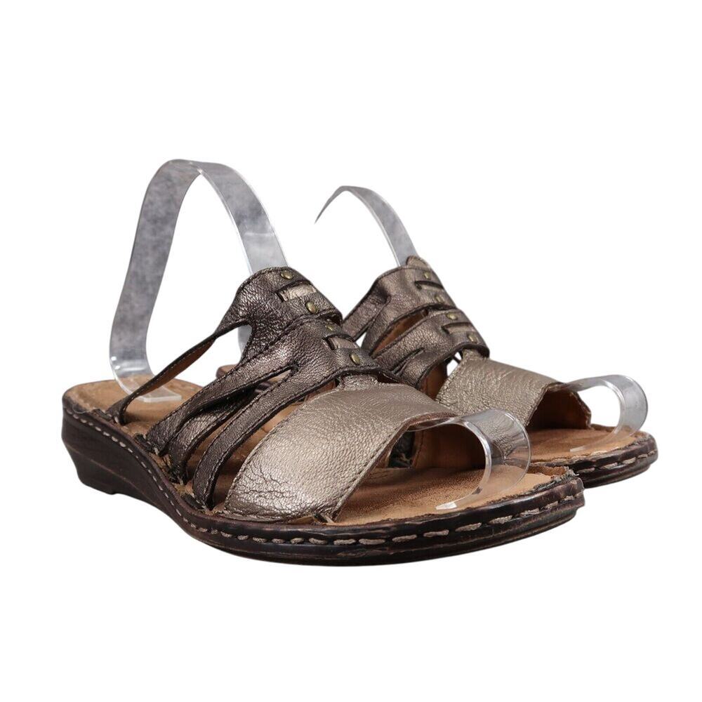 Naturalizer Shoes Womens 9 Sandals Fashion Comfort Leather Metallic Casual Slide